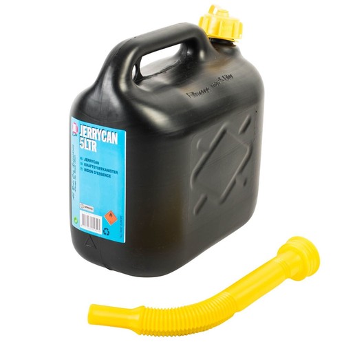 Black plastic fuel jerry - black,