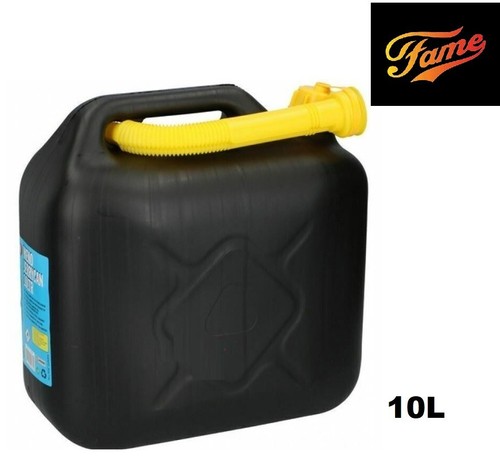10l black plastic fuel jerry - 10l,